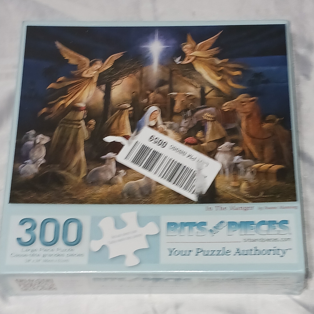 Bits And Pieces " In The Manger" 300-Piece Large Pieces Puzzle Sealed